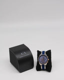 Reloj Armani Exchange Silvertone and Navy Chronogaph Bracelet - Hombre